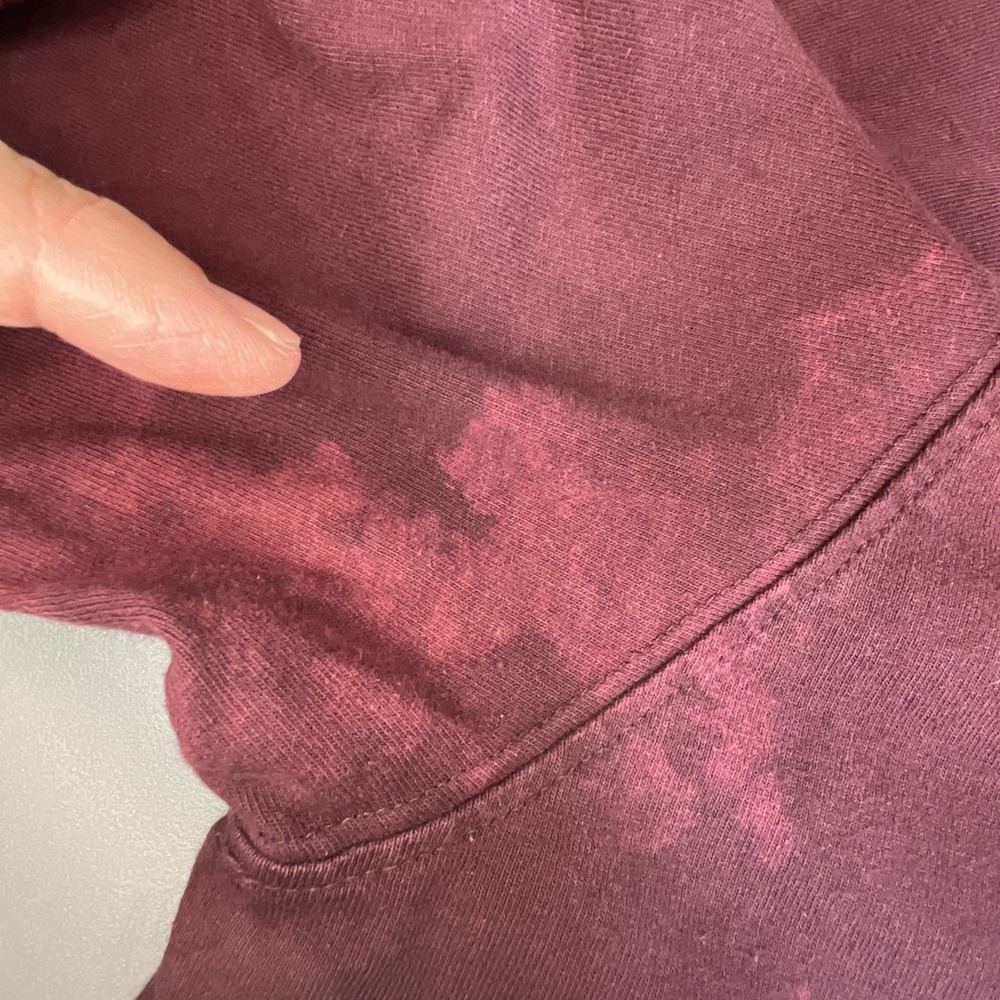 Carhartt Logo Tee 2XL Burgundy Thrashed Bleach Faded Grunge Workwear Distressed - Picture 7 of 15